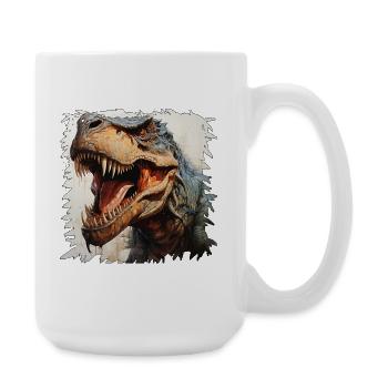 Graffiti néon de tête de dinosaure - Grande tasse 440 ml - blanc - Droite