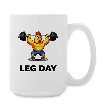Leg Day Chicken Lifter - Large Mug 440 ml - white - Right