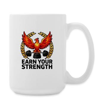 Phoenix Lifts Weights Emblem - Large Mug 440 ml - white - Right