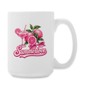 Amour d’été | Pink Cocktail Summer Design - Grande tasse 440 ml - blanc - Droite