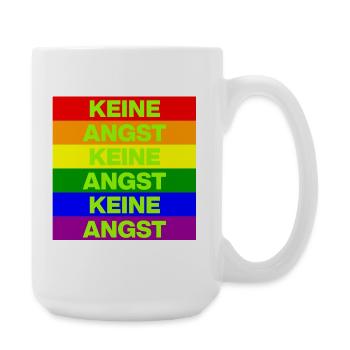 KEINE ANGST, NO NZS, NIE WIEDER, ANTIFASCHISMUS - Große Tasse 440 ml - Weiß - Rechts