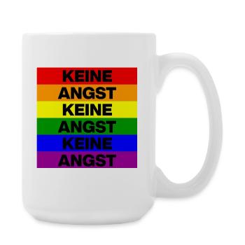 KEINE ANGST, NO NZS, NIE WIEDER, ANTIFASCHISMUS - Große Tasse 440 ml - Weiß - Rechts