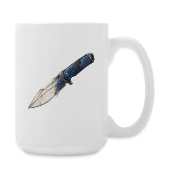 Dague esquissée à lame bleue - Grande tasse 440 ml - blanc - Droite