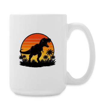 T-Rex au coucher de soleil tropical - Grande tasse 440 ml - blanc - Droite