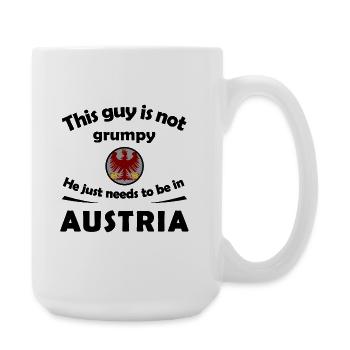 Red Eagle Austria on Gray Circle - Large Mug 440 ml - white - Right
