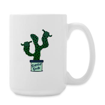Surfer Surfing Kaktus - Große Tasse 440 ml - Weiß - Rechts