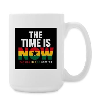 The Time Is Now No Borders - Large Mug 440 ml - white - Right