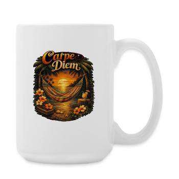 Carpe Diem Strandtraum - Große Tasse 440 ml - Weiß - Rechts