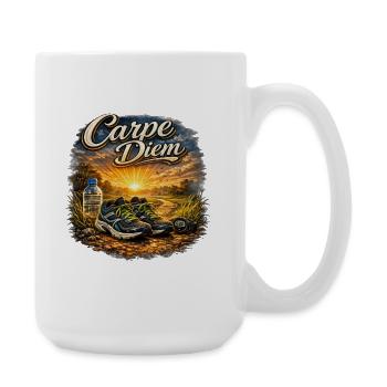 Carpe Diem Morgensport Sonnenaufgang - Große Tasse 440 ml - Weiß - Rechts