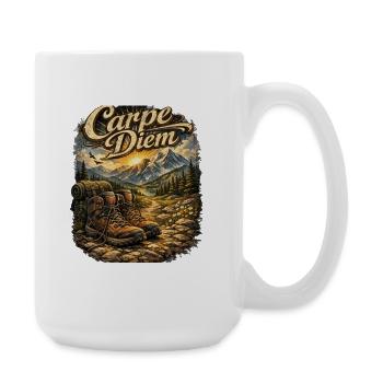 Carpe Diem Bergwanderer - Große Tasse 440 ml - Weiß - Rechts