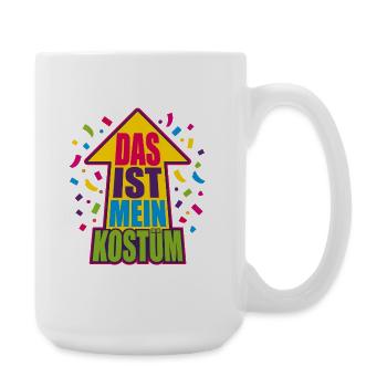 Das ist mein Kostüm – Bunter Faschings-Pfeil - Große Tasse 440 ml - Weiß - Rechts