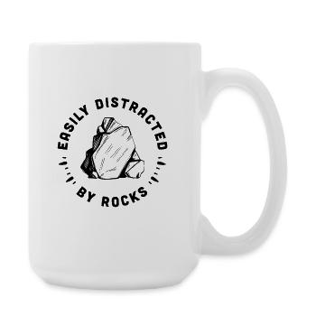 Collectionneur de roches, géologue passionné de roches, humour - Grande tasse 440 ml - blanc - Droite