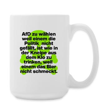 AFD WÄHLEN IST EKELIG, SKULL GRÜN, NO NZS NO AFD - Große Tasse 440 ml - Weiß - Rechts