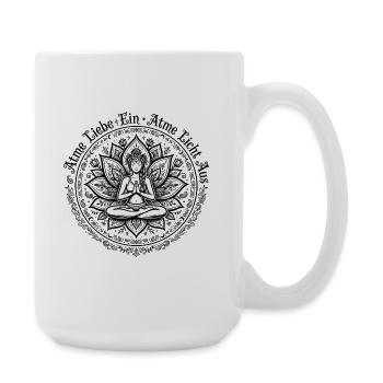 Inspirez l’amour, expirez la lumière - Namasté Lotus Yoga - Grande tasse 440 ml - blanc - Droite
