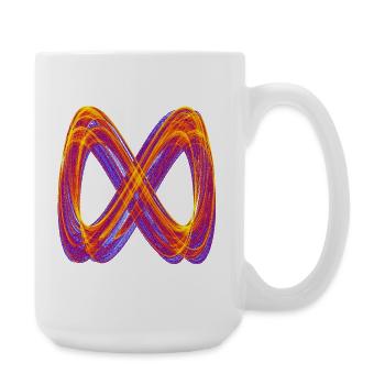 Light Loops of Infinity Strange Attractor - Large Mug 440 ml - white - Right