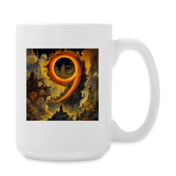 Un neuf de feu dans un paysage surréaliste - Grande tasse 440 ml - blanc - Droite