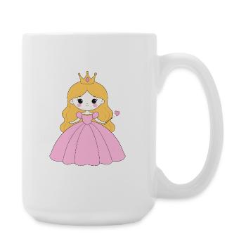 Princess with Crown and Pink Dress – Fairytale - Large Mug 440 ml - white - Right