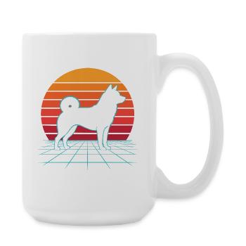Shiba Inu Retro Kawaii Japanese Doge - Large Mug 440 ml - white - Right