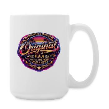 Insigne rétro Synthwave néon des années 1980 Original 1987 - Grande tasse 440 ml - blanc - Droite