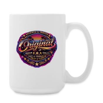 Insigne rétro des années 1980 Neon Synthwave Original 1989 - Grande tasse 440 ml - blanc - Droite
