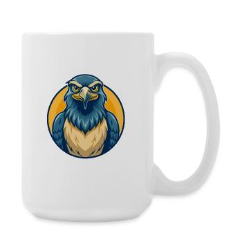 Falcon Kawaii Maskottchen-Cartoon-Clipart-Logo - Große Tasse 440 ml - Weiß - Rechts