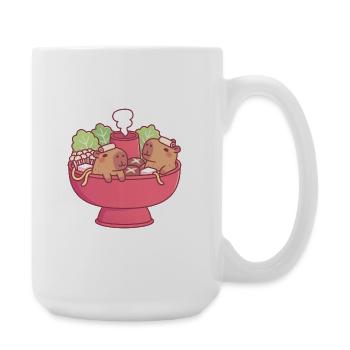 Capybaras drôles se détendant dans un hotpot de bateau à vapeur - Grande tasse 440 ml - blanc - Droite