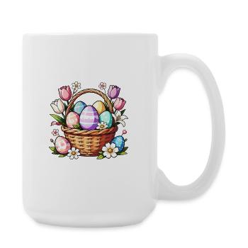Easter Basket Eggs in Bloom - Large Mug 440 ml - white - Right