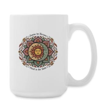 Sonne Im Herzen Mond In Der Seele Bunt - Große Tasse 440 ml - Weiß - Rechts
