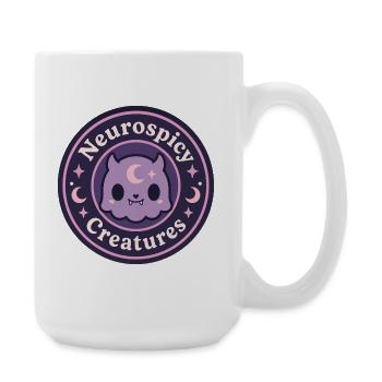 Neurospicy Creatures Official Brand Logo - Large Mug 440 ml - white - Right