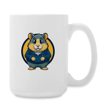 Mascotte de Hamster Kawaii Logo clipart Logo - Grande tasse 440 ml - blanc - Droite