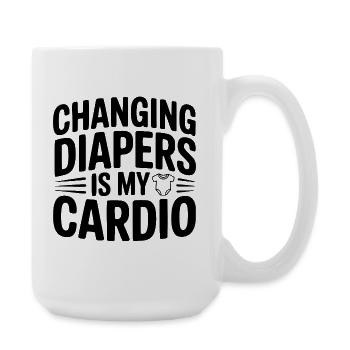 Changing Diapers Is My Cardio - Large Mug 440 ml - white - Right