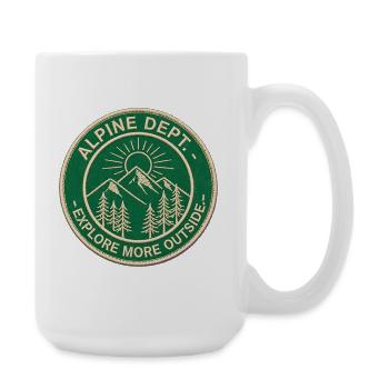 Alpine Dept. - Explore More Outside - Retro Patch - Große Tasse 440 ml - Weiß - Rechts