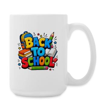 Colorful Back to School Supplies - Large Mug 440 ml - white - Right
