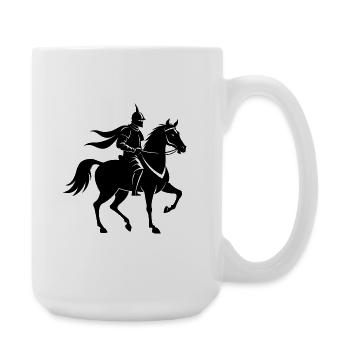 Ritter und Pferd - Große Tasse 440 ml - Weiß - Rechts