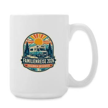 Familienreise 2026 Camper Vintage - Große Tasse 440 ml - Weiß - Rechts