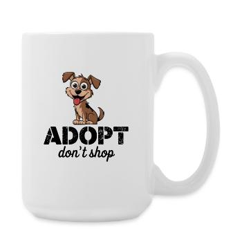 Cute Adopt Don't Shop Jack Russell Pup Cartoon 2 - Large Mug 440 ml - white - Right