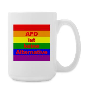 AFD IST KEINE ALTERNATIVE, NO NZS, NO AFD, ROT - Große Tasse 440 ml - Weiß - Rechts