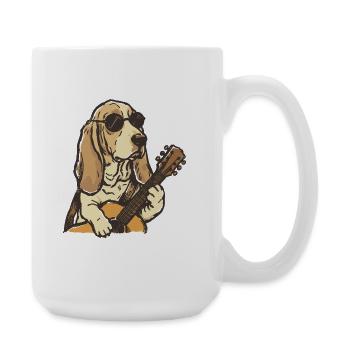 Hippy Beagle Guitar Dog - Large Mug 440 ml - white - Right