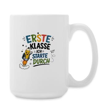 Erste Klasse Sternenstart - Große Tasse 440 ml - Weiß - Rechts