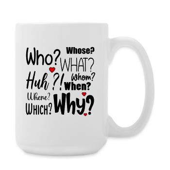 Questions d’anglais - Grande tasse 440 ml - blanc - Droite