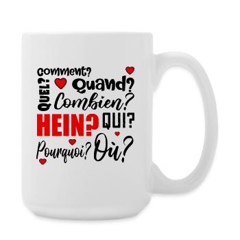 mots interrogatifs - français - Grande tasse 440 ml - blanc - Droite
