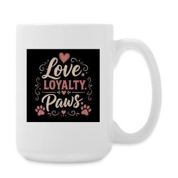 Amour, Loyauté, Pattes, Motif d’amour animal - Grande tasse 440 ml - blanc - Droite