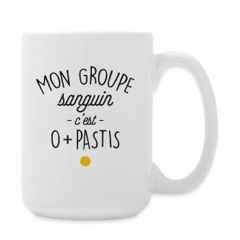 Mon Groupe Sanguin C Est 0 Pastis T-Shirt Cadea... - Grande tasse 440 ml - blanc - Droite