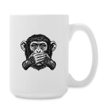 Monkey Say Nothing - Grande tasse 440 ml - blanc - Droite