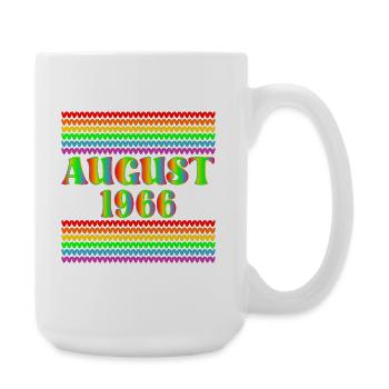 Geburtstag August 1966 - Regenbogen - Große Tasse 440 ml - Weiß - Rechts