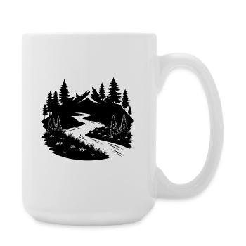 Flusslandschaft - Große Tasse 440 ml - Weiß - Rechts