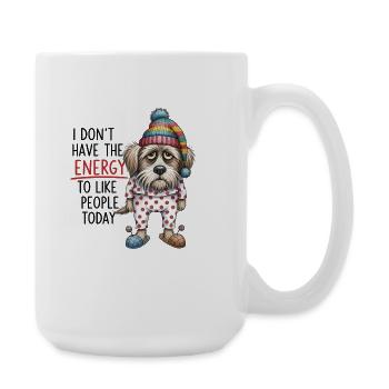 Lustiges Sleepy Dog-Design - Große Tasse 440 ml - Weiß - Rechts