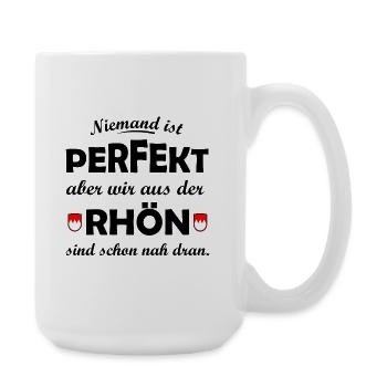 Doppelrote Rhön Zacken auf Schwarz - Große Tasse 440 ml - Weiß - Rechts