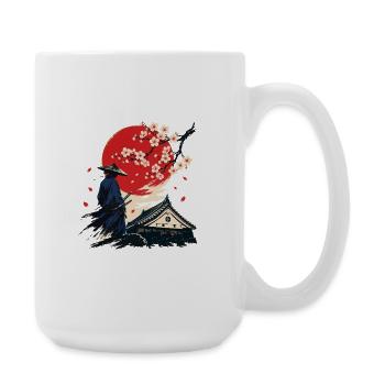 Samurai Under the Crimson Moon - Large Mug 440 ml - white - Right