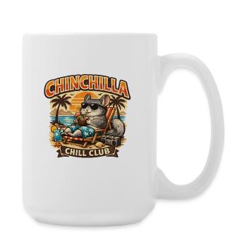 Club Chinchilla Chill | Chemise rétro drôle - Grande tasse 440 ml - blanc - Droite